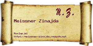 Meissner Zinajda névjegykártya